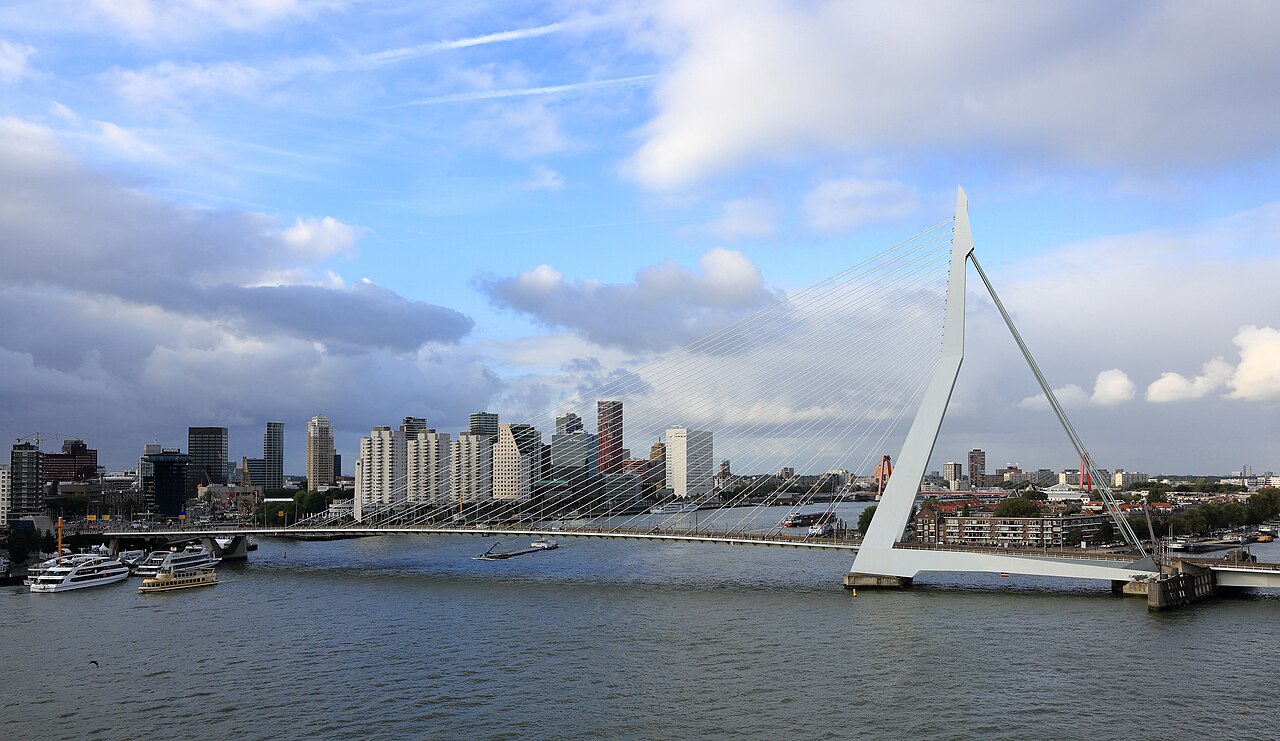 The Erasmus Bridge over the Maas in Rotterdam